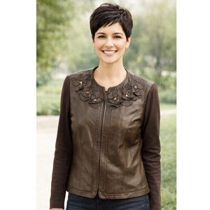 Peter Nygard Leather Jacket Size L